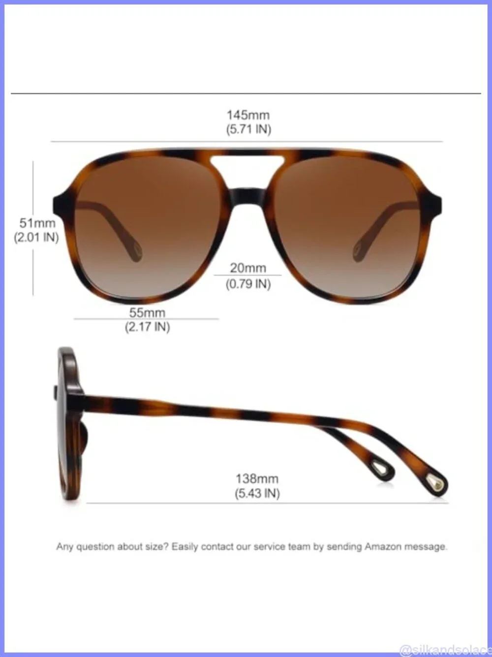 Oversized Retro Square Aviator Sunglasses UV400 3-Pack